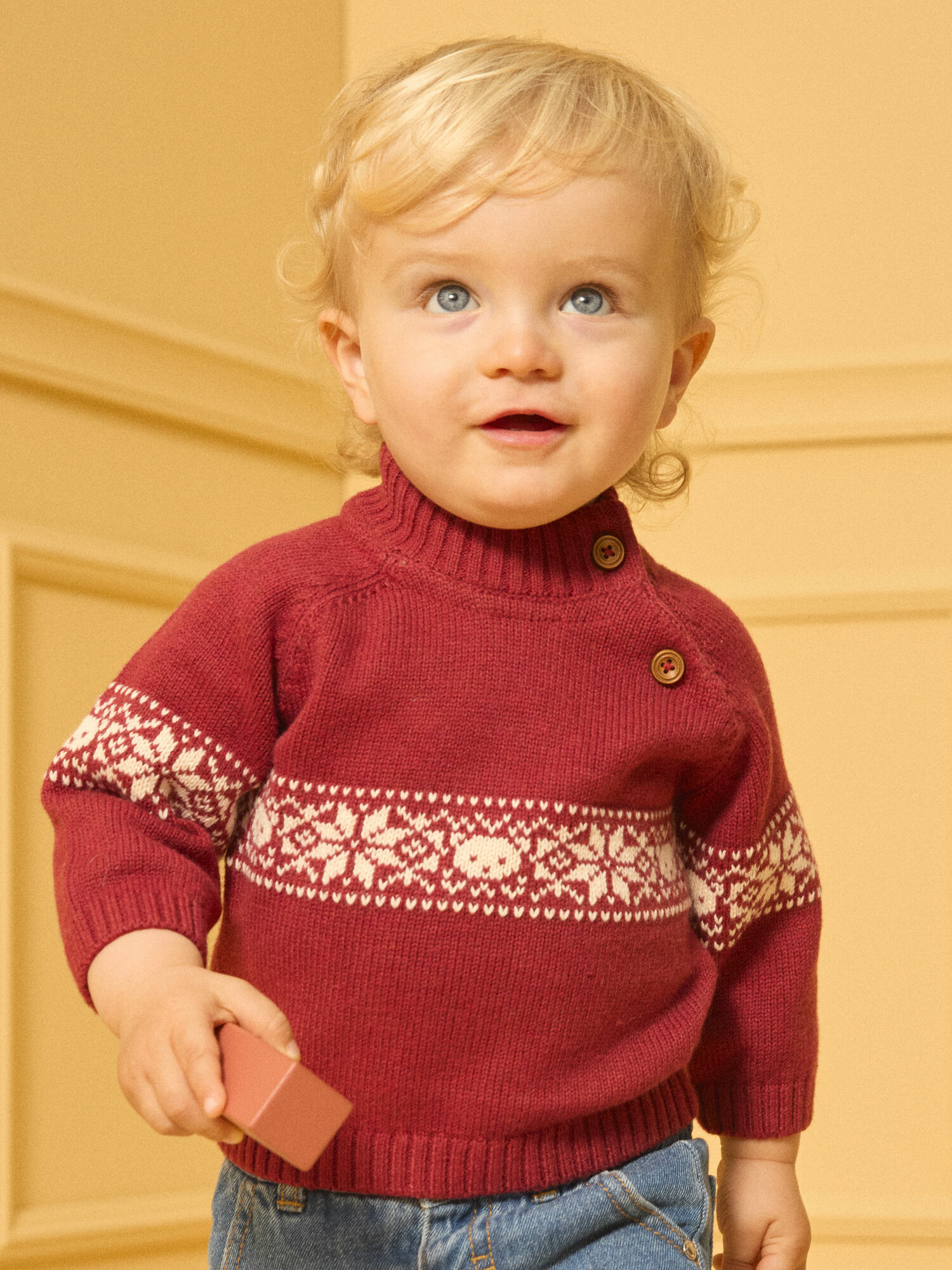 Pull jacquard animaux et flocons