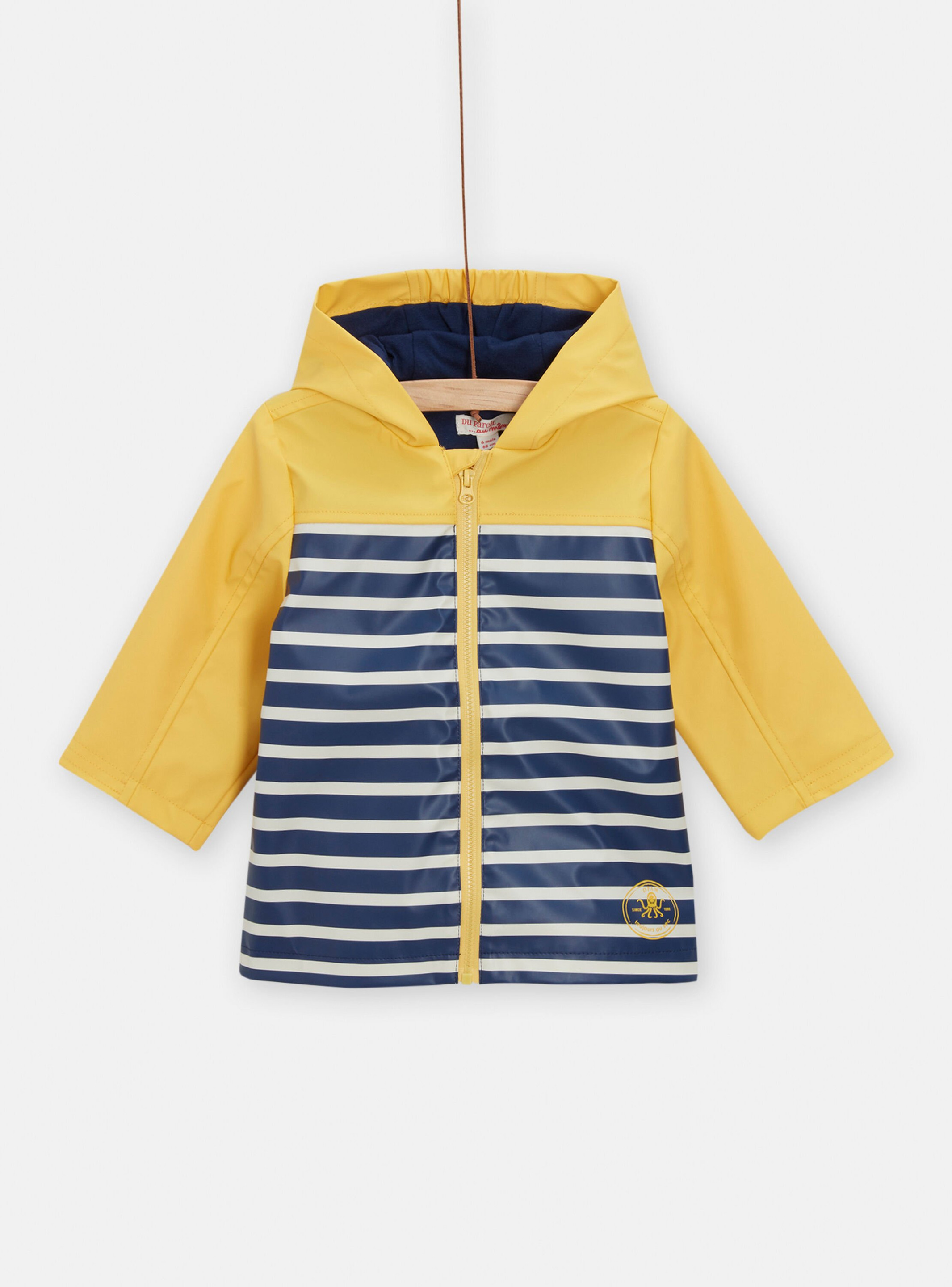 Imperméable jaune à rayures marines pour bébé garçon