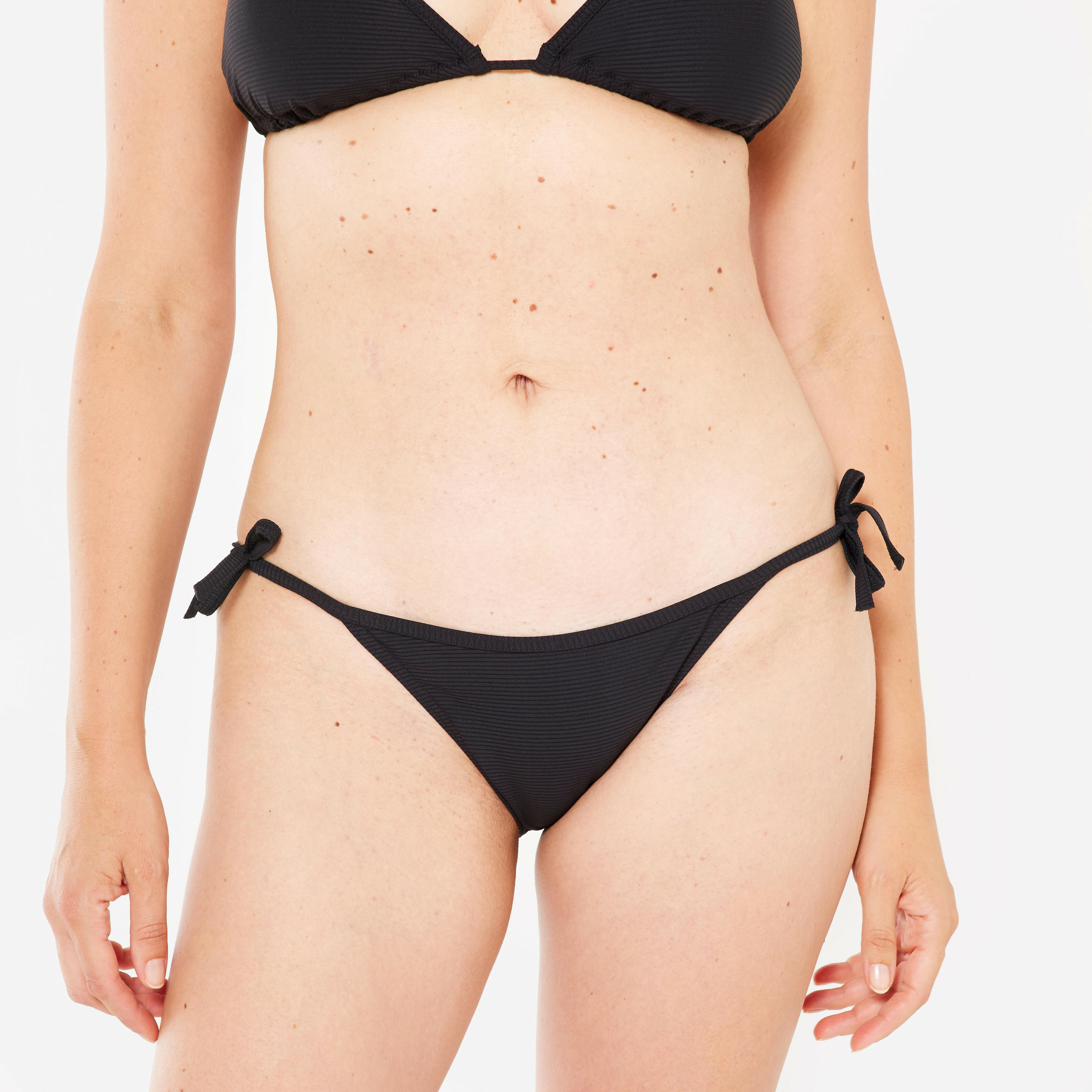 Bas de maillot de bain texturé culotte nouée Femme - SOFY noir