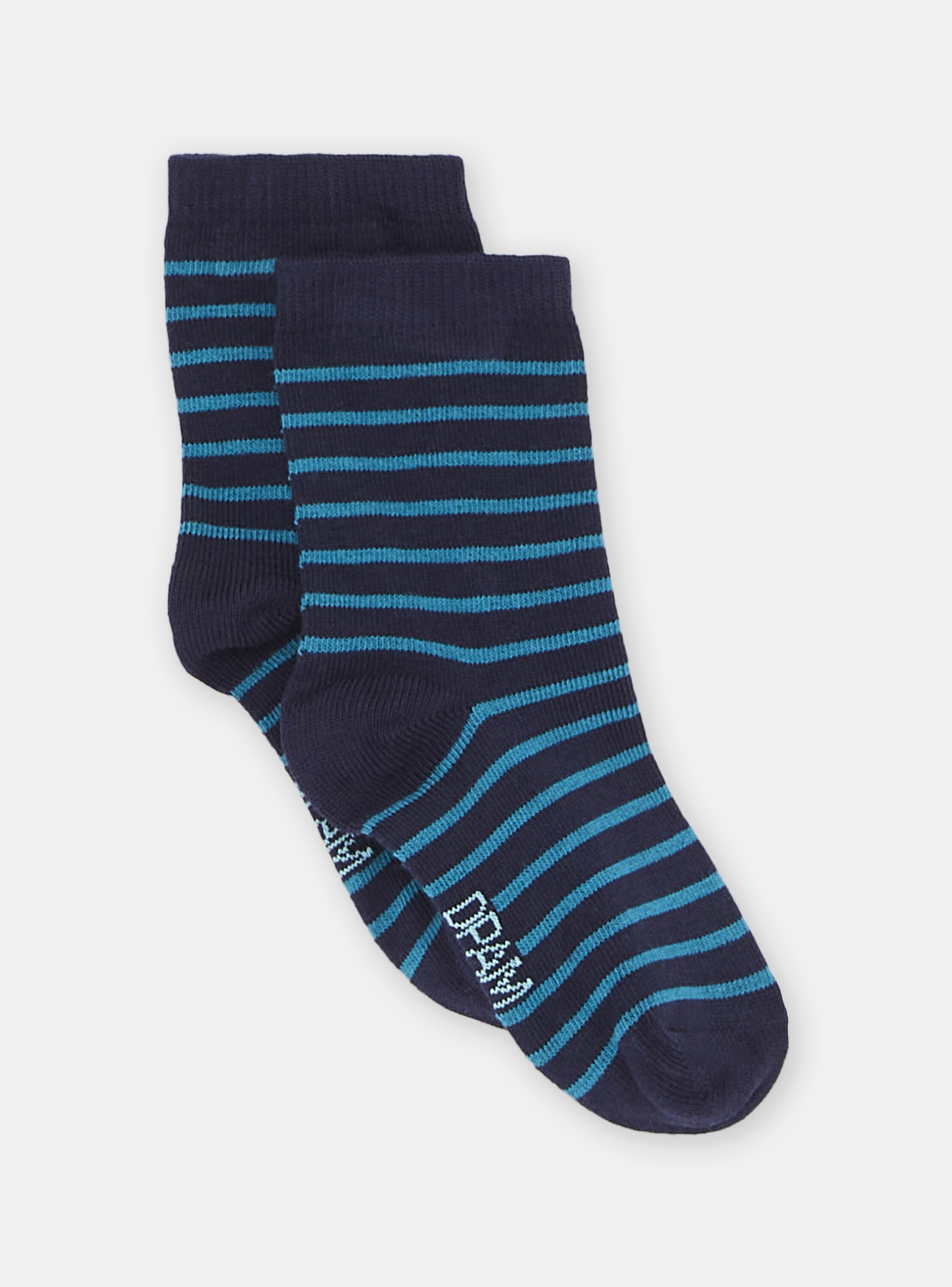 Chaussettes bleues à imprimé à rayures bébé garçon