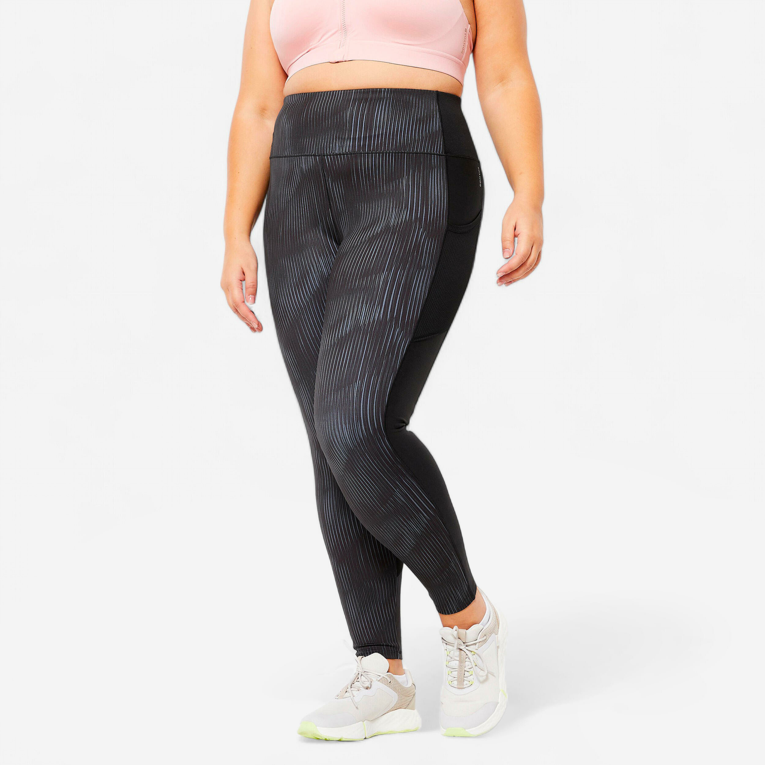 Legging avec poche Grande Taille Fitness Cardio Femme Imprimé Noir