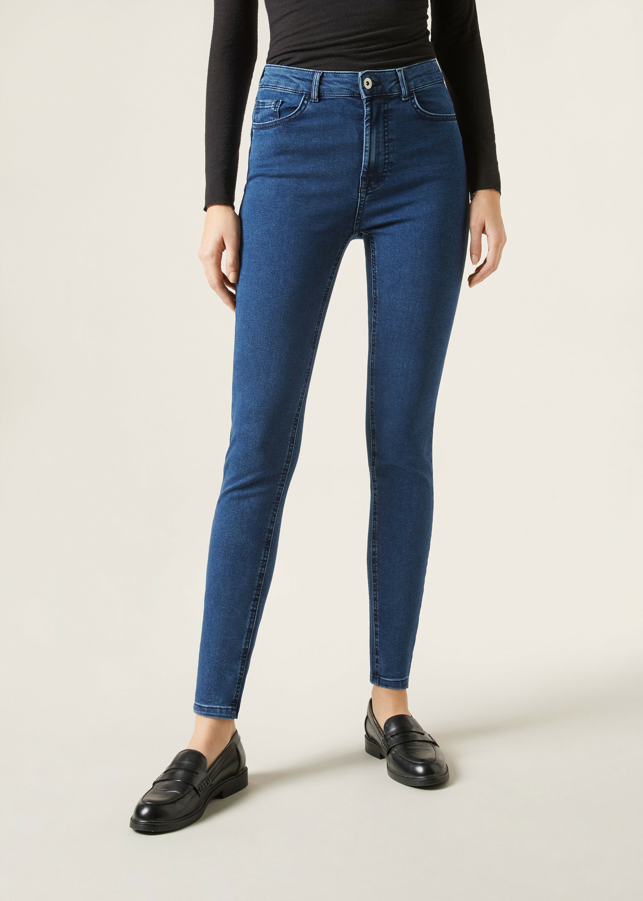 Jeans push-up skinny taille haute Soft Touch