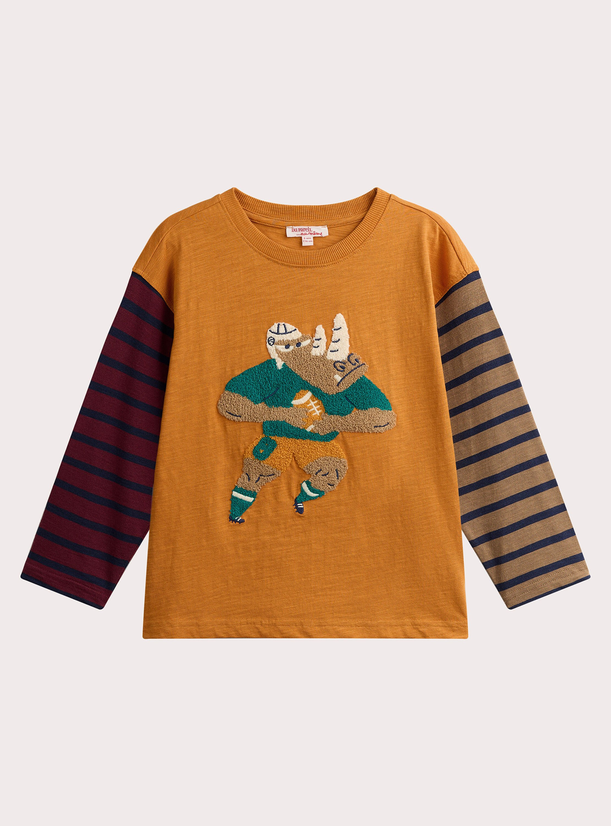 T-shirt animation rhino et manches rayées pour garçon