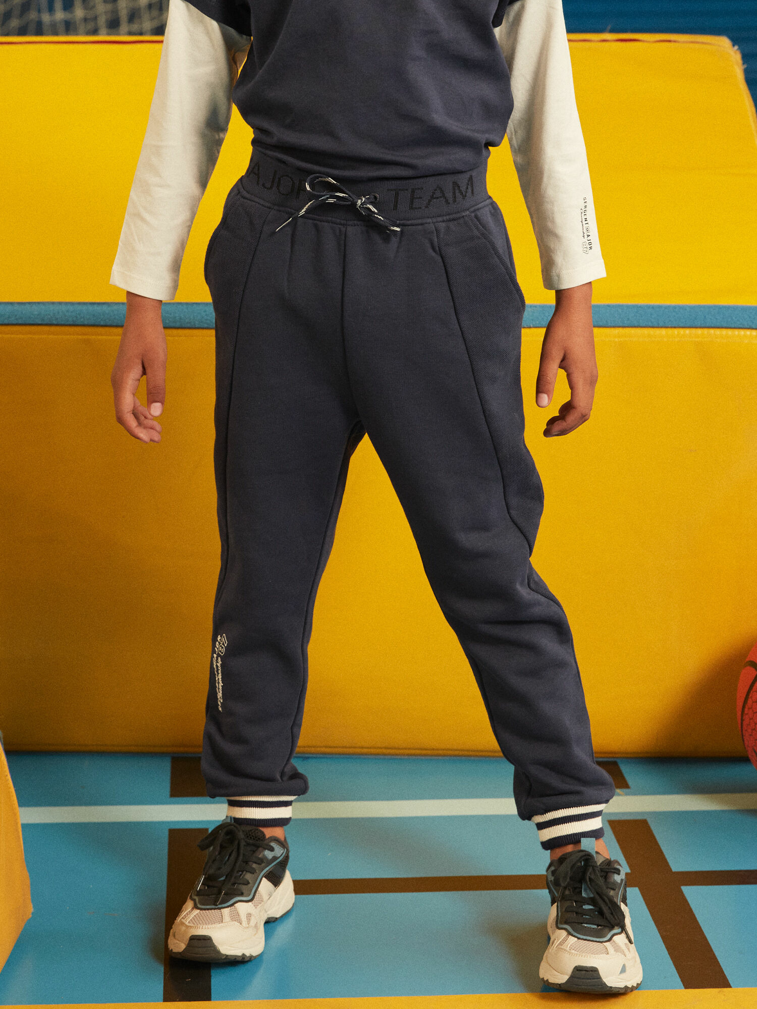 Jogging en molleton gratté Bleu Sergent Major