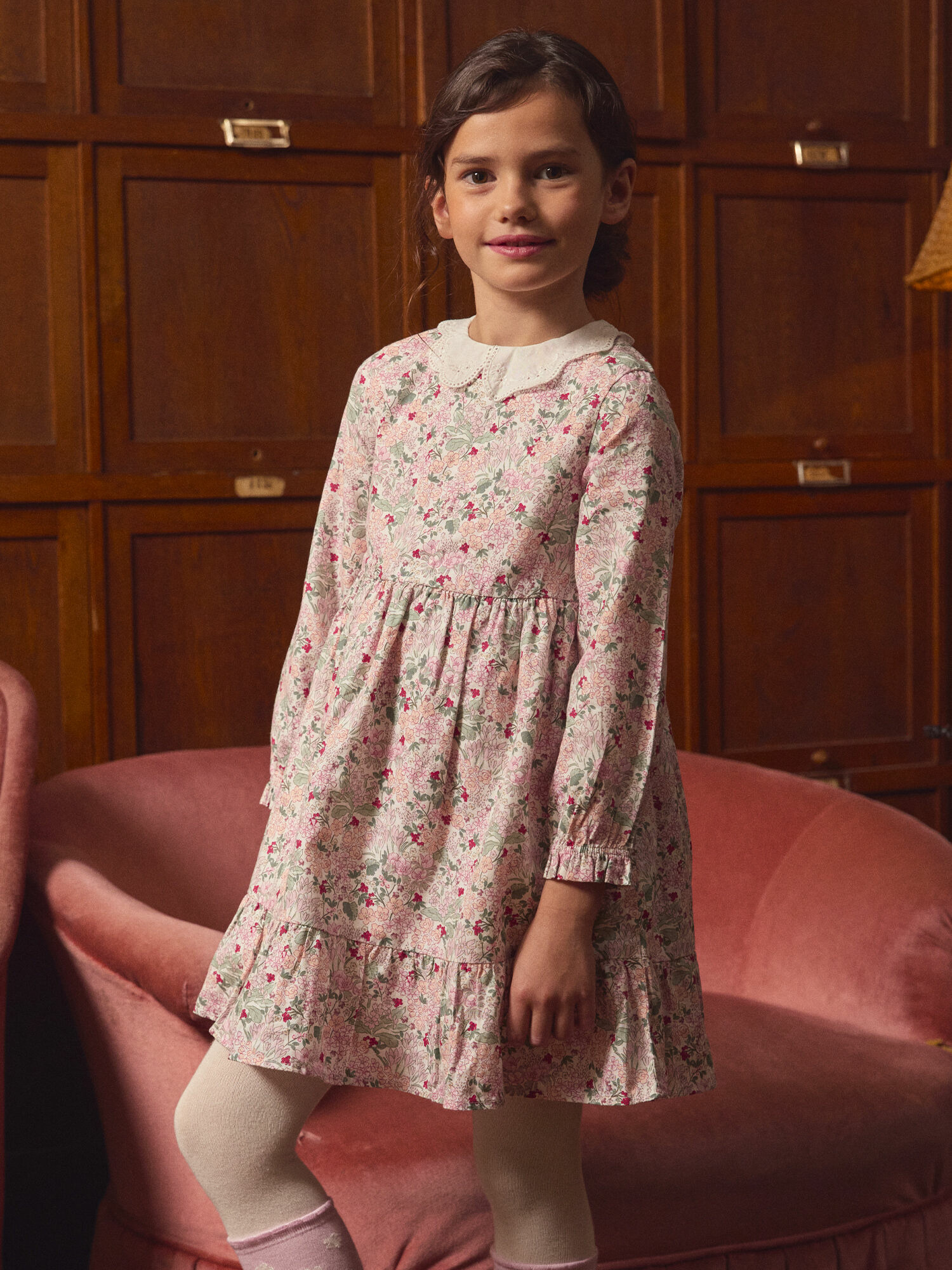 Robe fleurie col claudine Sergent Major