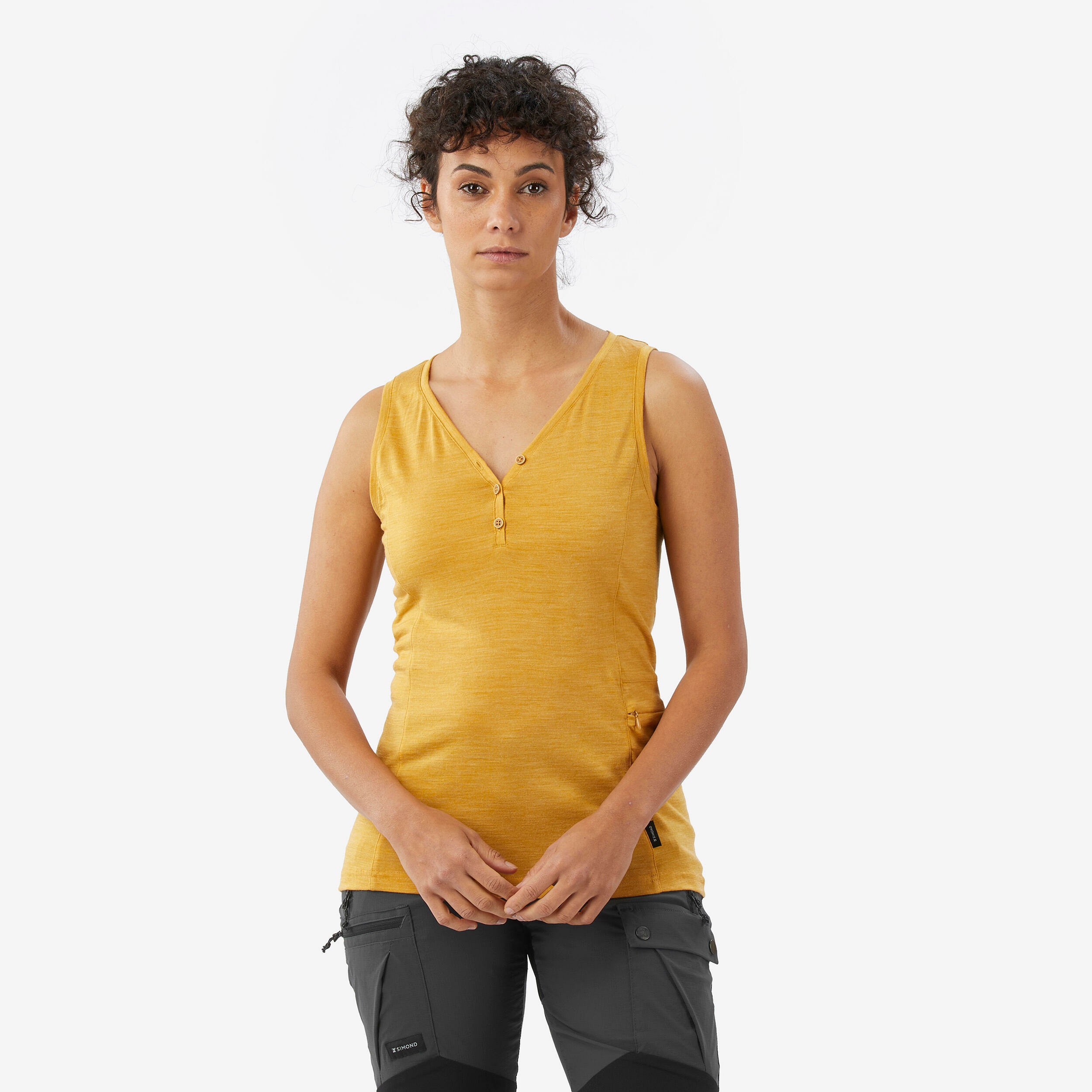 Débardeur en laine mérinos femme, Merino Fresh jaune