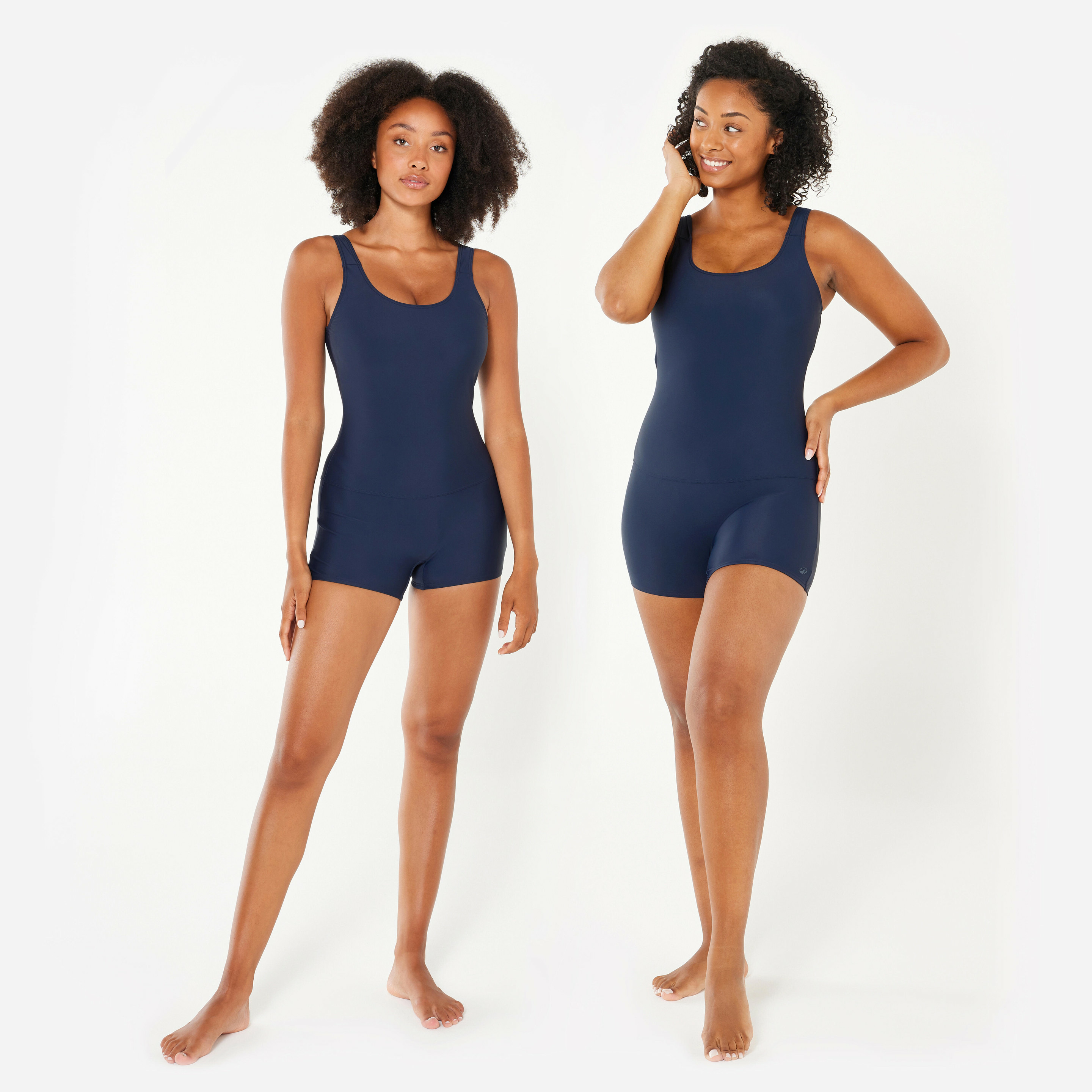 Maillot de bain pièce shorty natation Femme Dova bleu marine