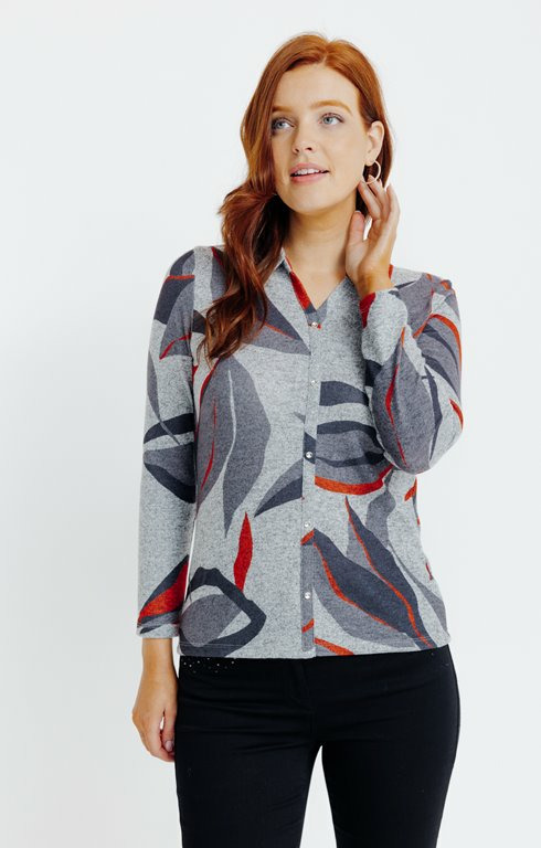 T-Shirt Manches Longues Col Chemise