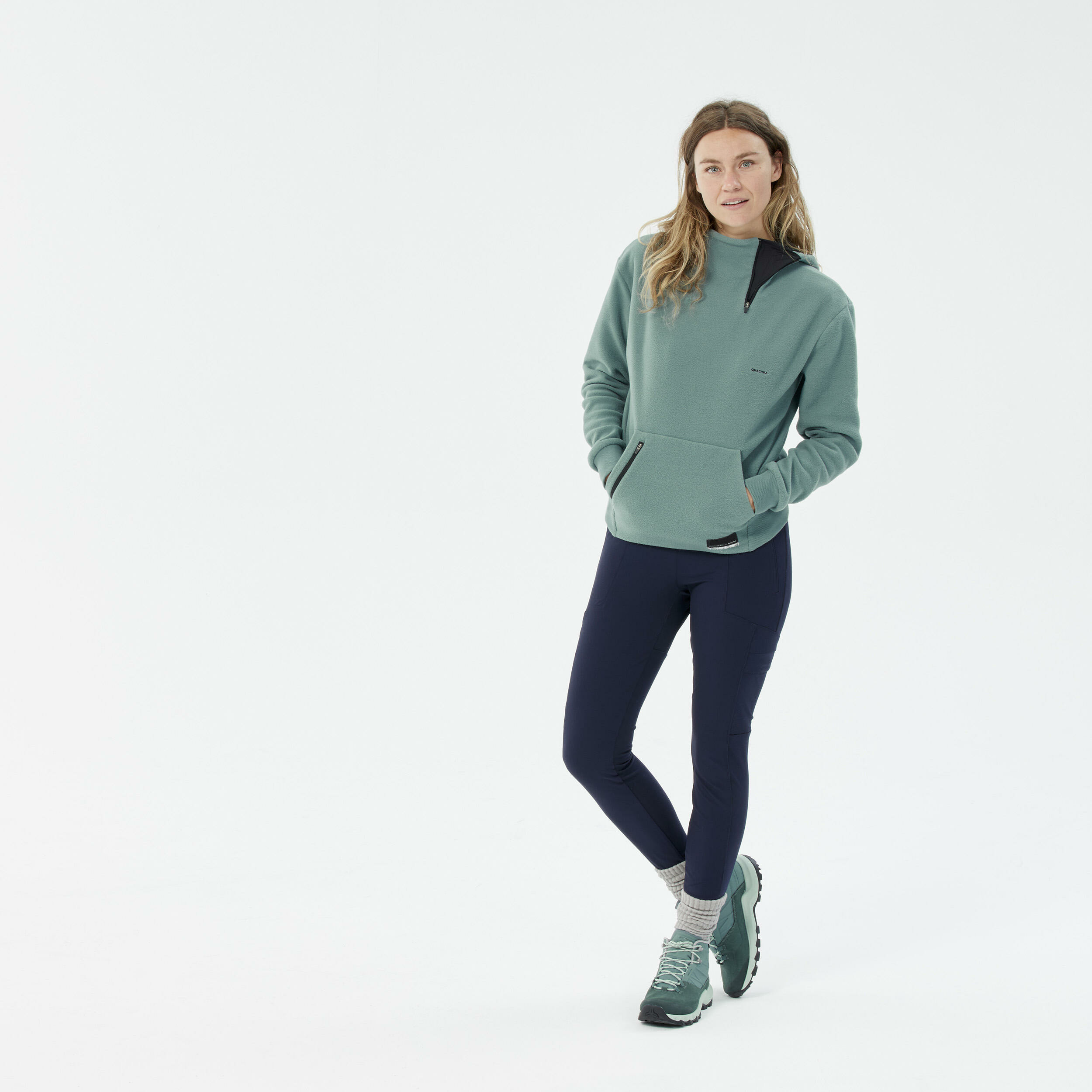 Sweat Polaire de randonnée MH100 Hoodie Femme Decathlon