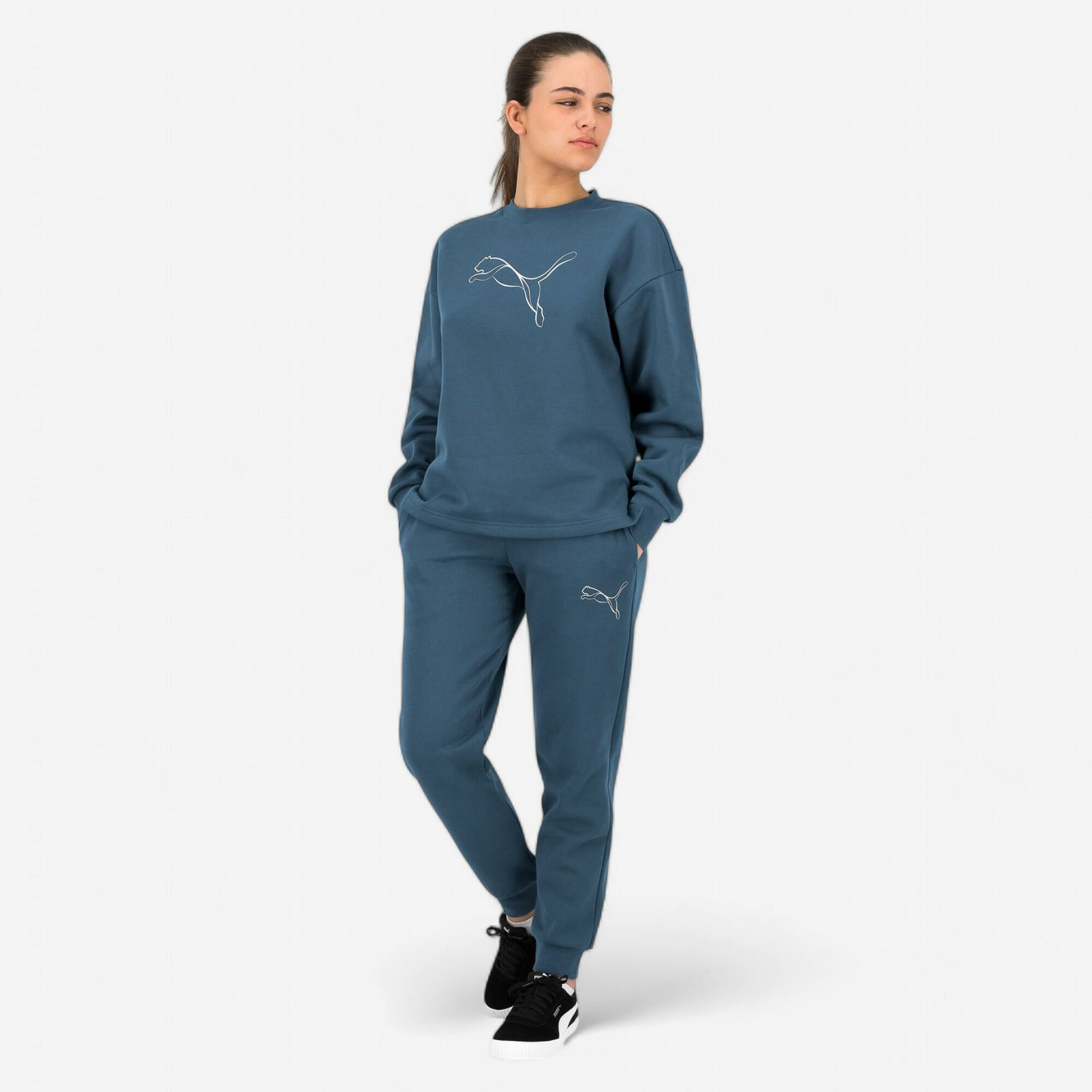 Sweat imprimé logo Puma femme - vert