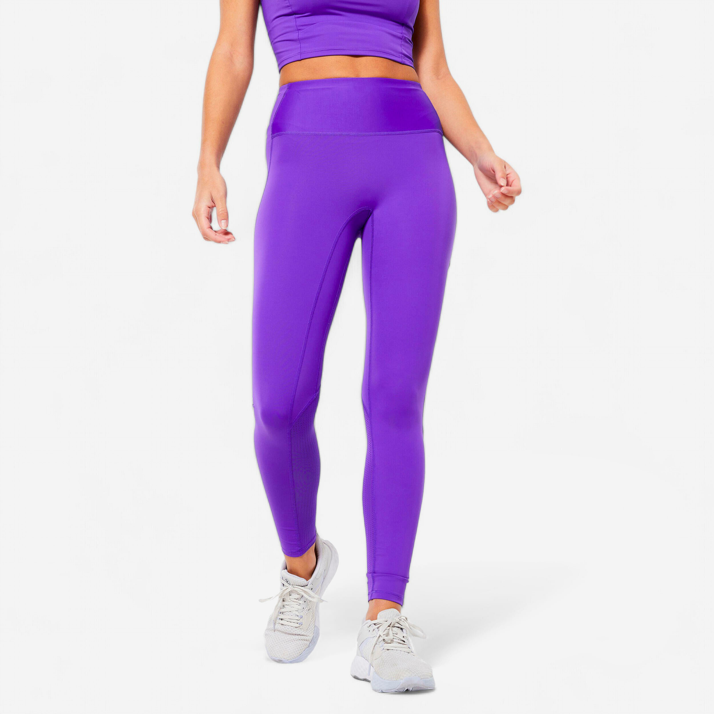 Legging taille haute gainant Fitness Cardio Femme Violet Decathlon