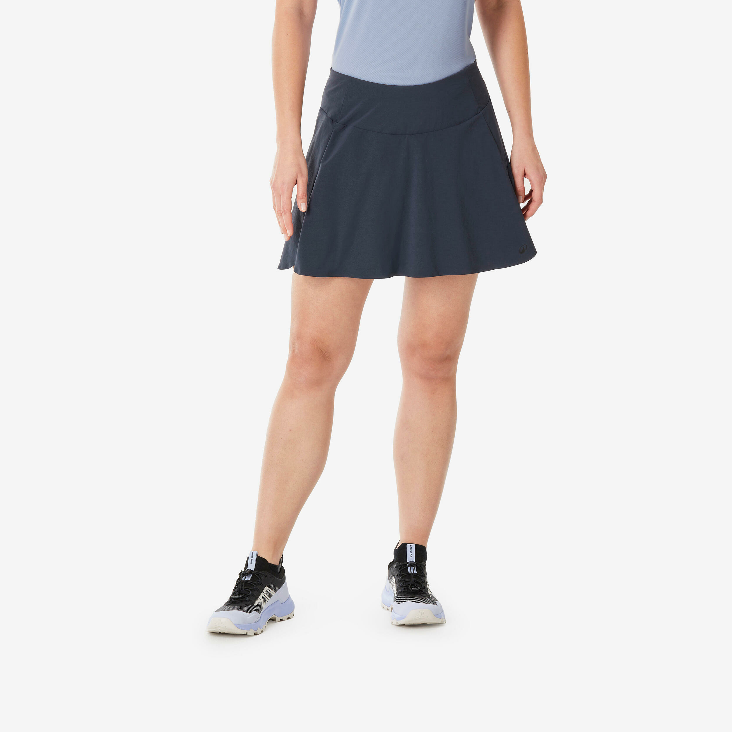 Jupe short de randonnée femme, MH500 bleu