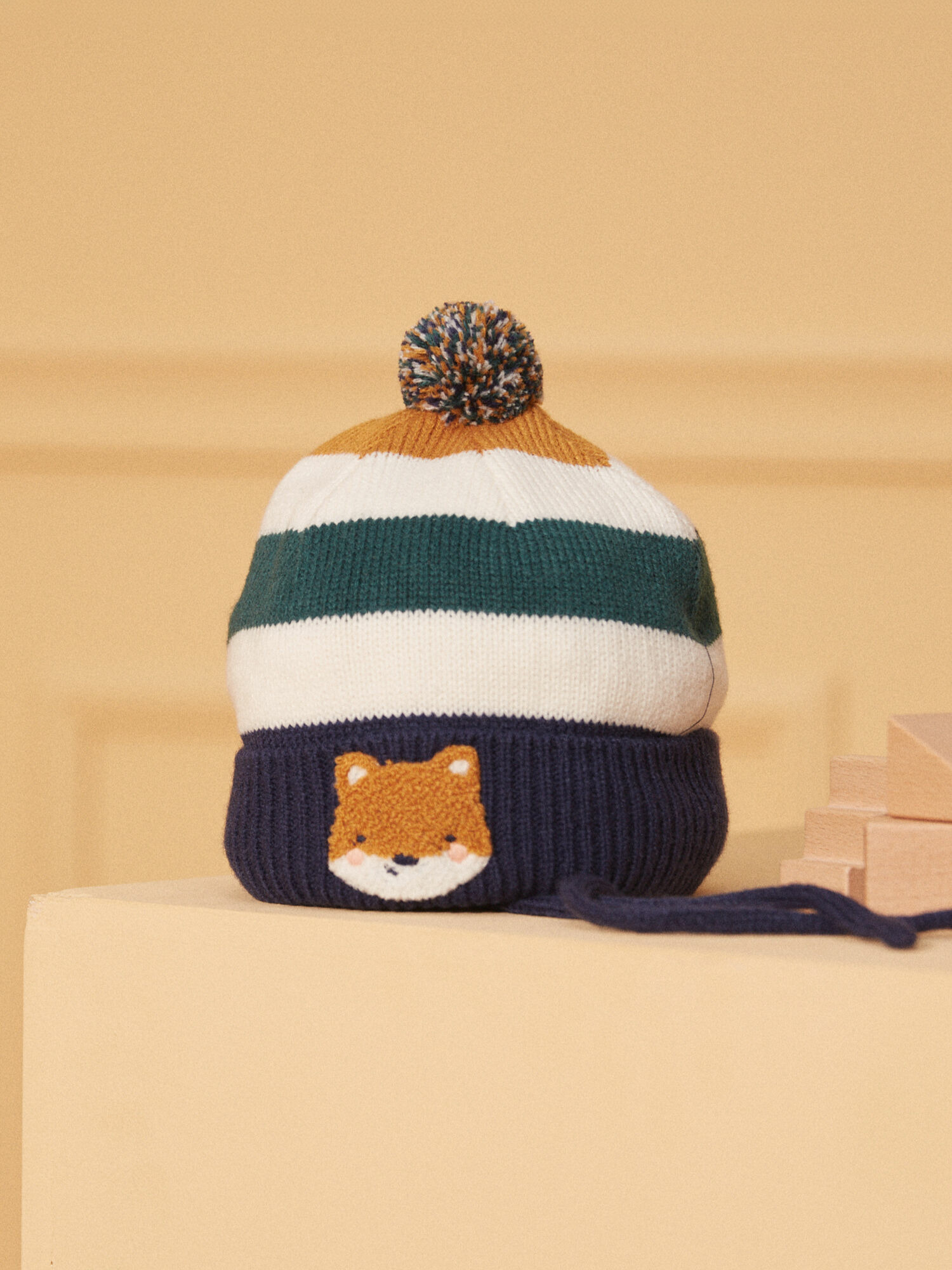 Bonnet rayé renard