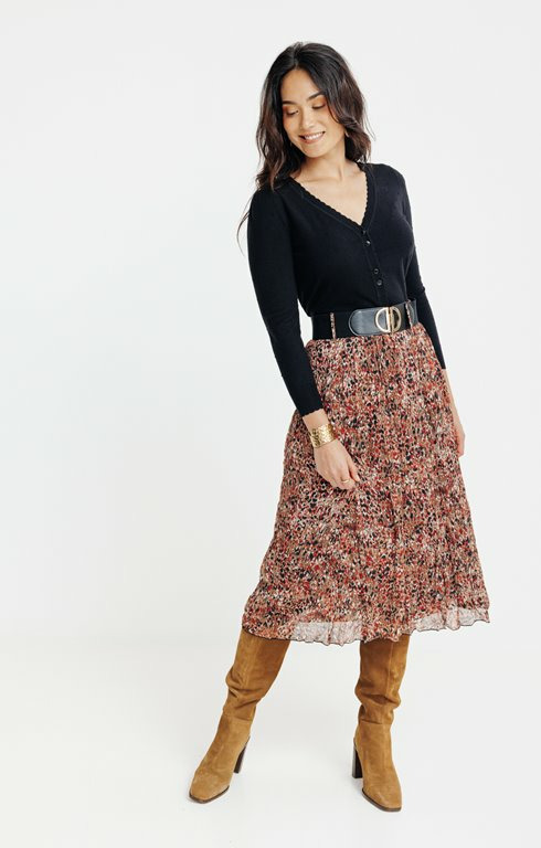 Jupe Longue Imprimee Avec Ceinture Armand Thiery Femme