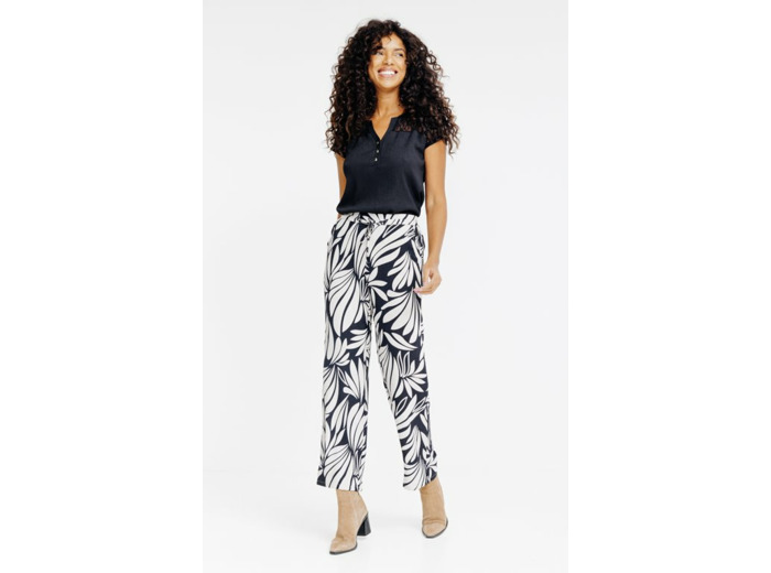 Pantalon large fluide imprimé