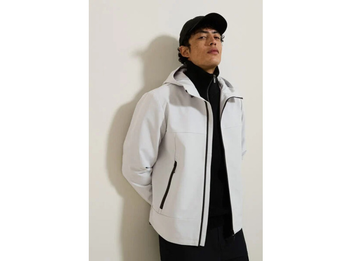 Blouson coupe vent à capuche - Gris clair