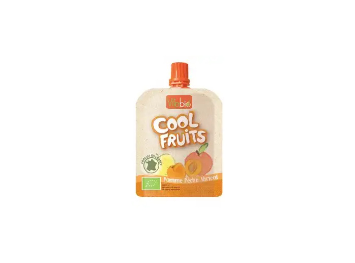 Vitabio Cool Fruits Compote Pomme Pêche Abricot Gourde De 90 G