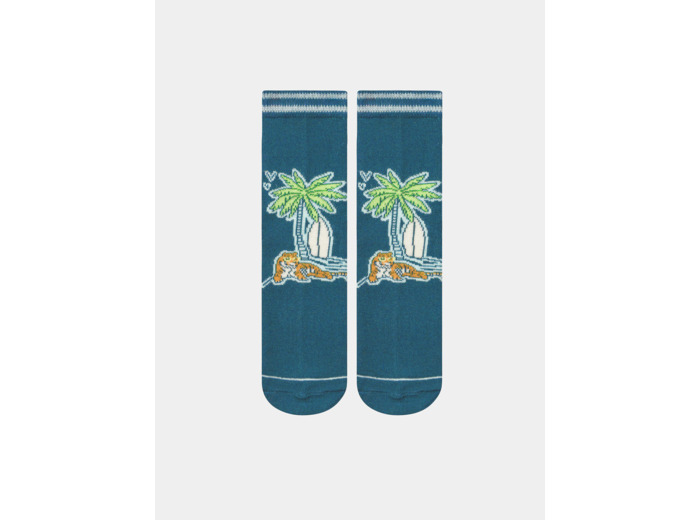 Chaussettes bleues imprimées