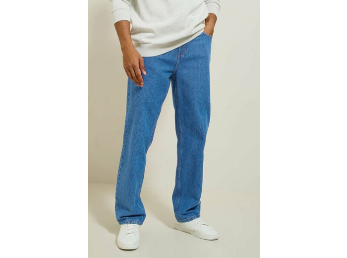 Jean loose 100% coton - Bleu moyen