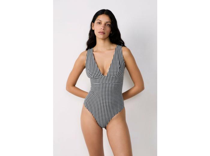 Maillot de bain 1 pièce à motif vichy