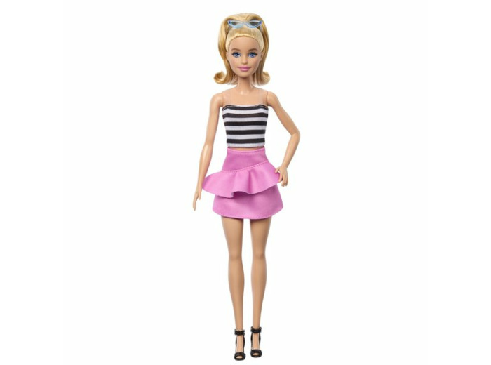 Barbie - poupée fashsionista avec top rayé