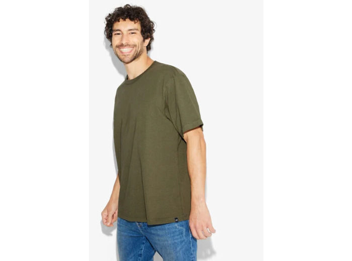 Tee shirt relax en coton - Vert Kaki