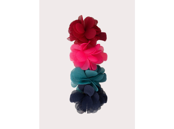 Lot de 4 élastiques fleuries pour fille