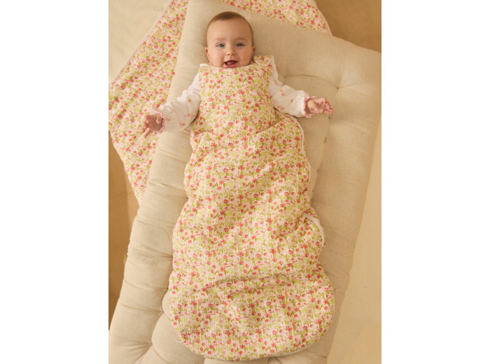 Turbulette en Gaze de coton fleurie