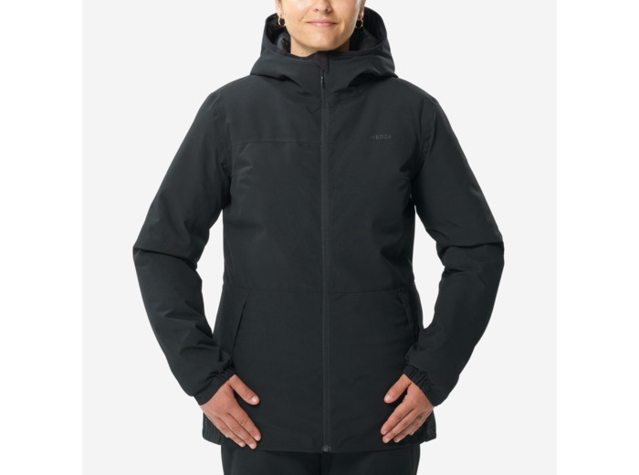 Veste de ski chaude et imperméable femme, 100 noir