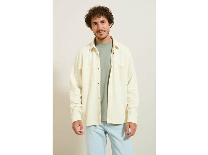 Surchemise en maille col chemise - Ecru