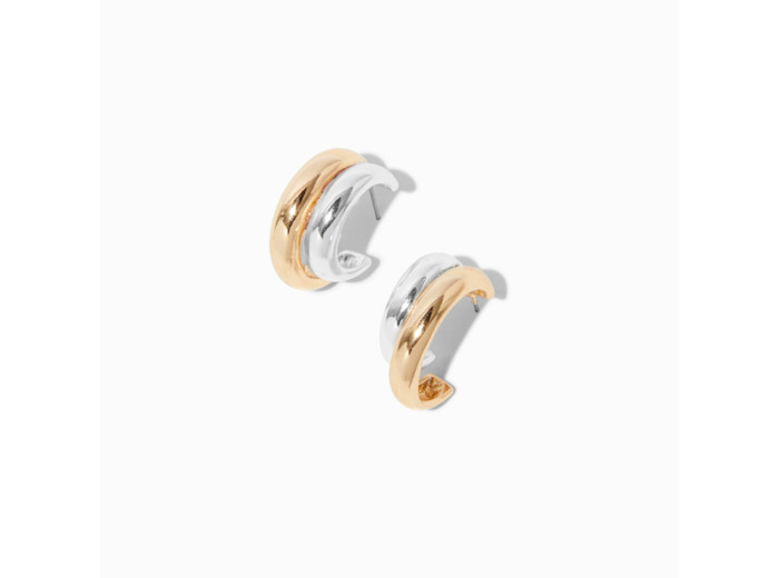 Boucles d'oreilles épaisses en métaux mixtes