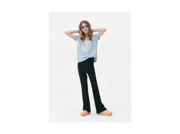 Pantalon évasé côtelé