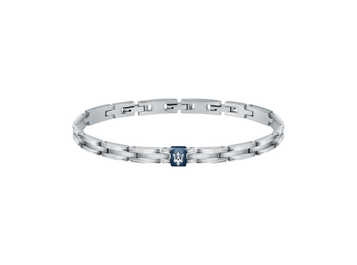 Bracelet Homme Steel Argenté, Bleu