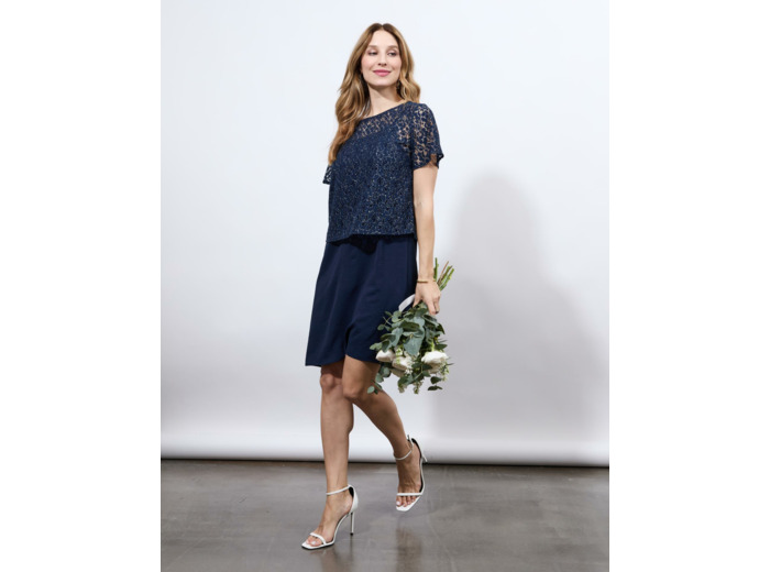 Robe courte unie MARINE