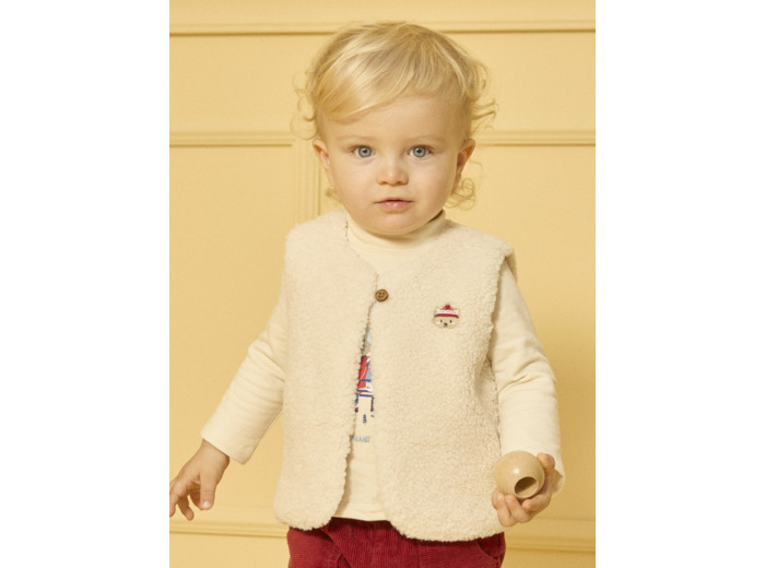 Gilet sans manches en fourrure synthétique