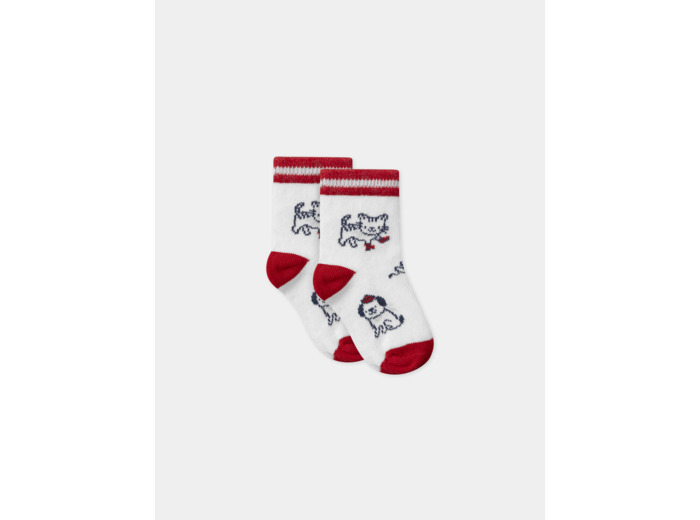 Chaussettes écrues jacquards animaux