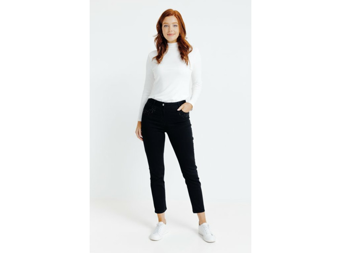 Pantalon 7/8 Détail Clou Et Strass