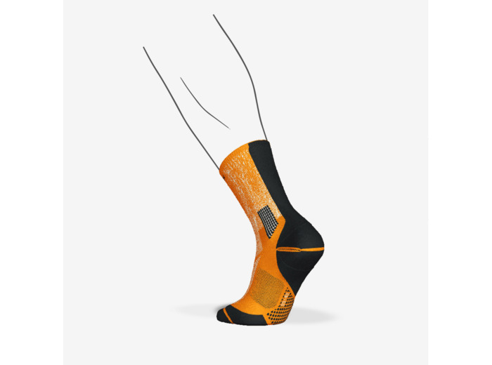Chaussettes de running KIPRUN run900 épaisses mi-mollet oranges + graf