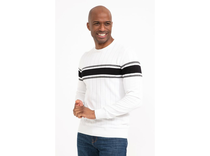 Pull col rond rayé Cote
