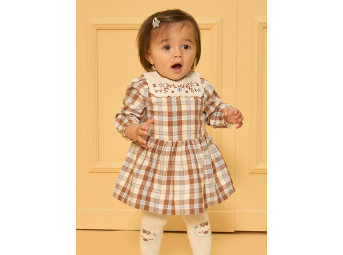 Robe carreaux à col
