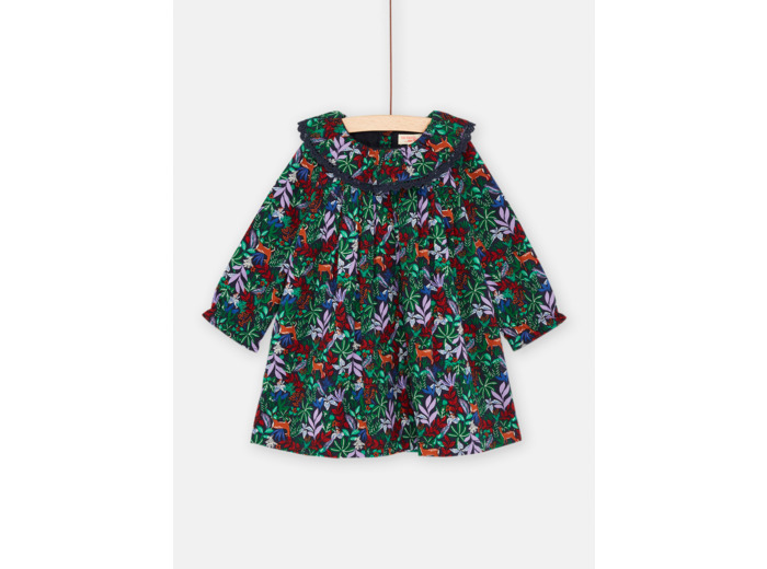 Robe fleuri avec manches longues pour bébé fille