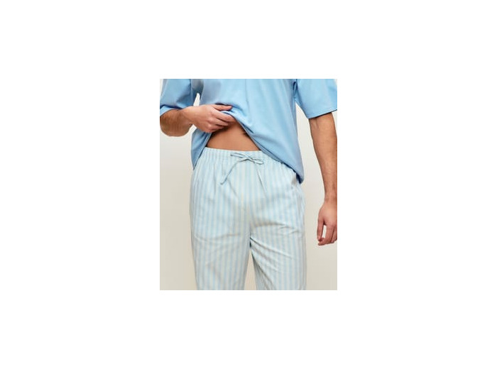 Pantalon en popeline de coton à rayures