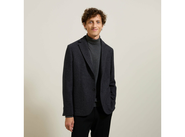 Veste blazer chevron - Bleu foncé