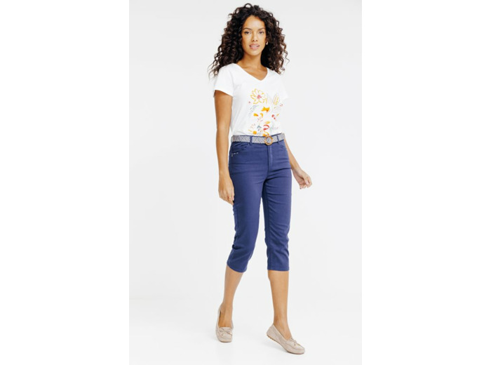 Pantalon corsaire avec ceinture