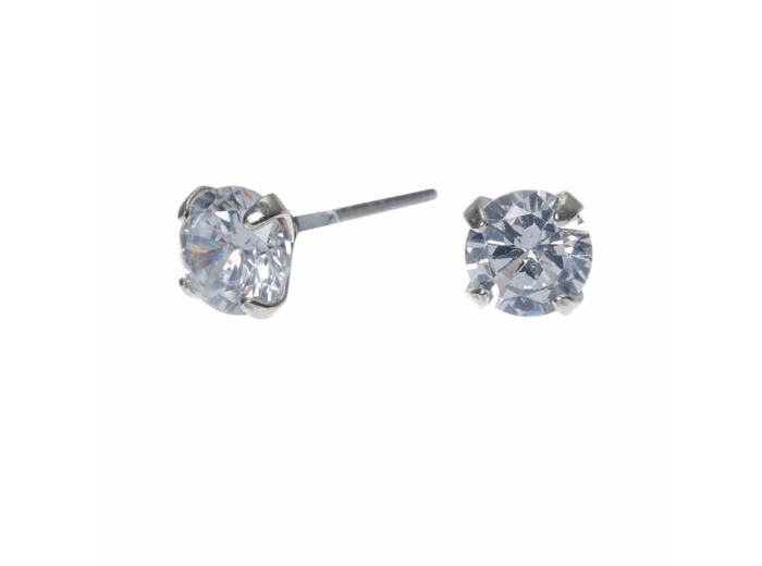 Clous d'oreilles ronds 5mm en zircon d'imitation cubique