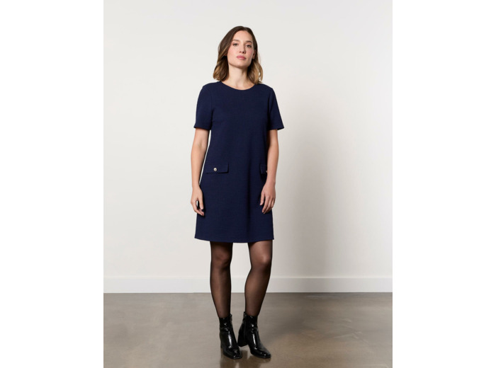 Robe courte unie MARINE