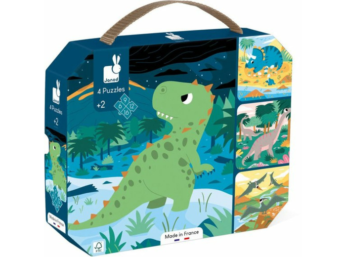 Coffret 4 puzzles Dinosaures
