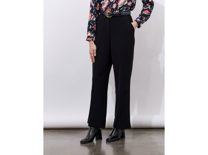 Pantalon long large uni NOIR Femme