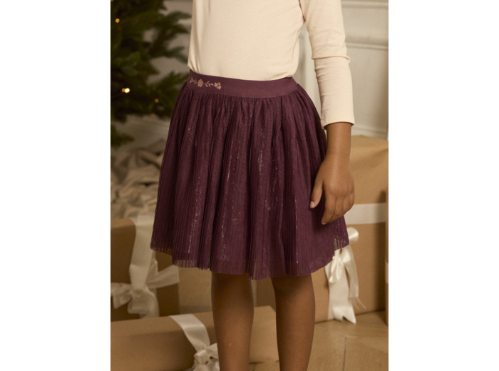 Jupe violette plissée