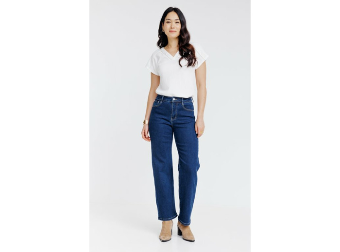 Pantalon denim coupe large